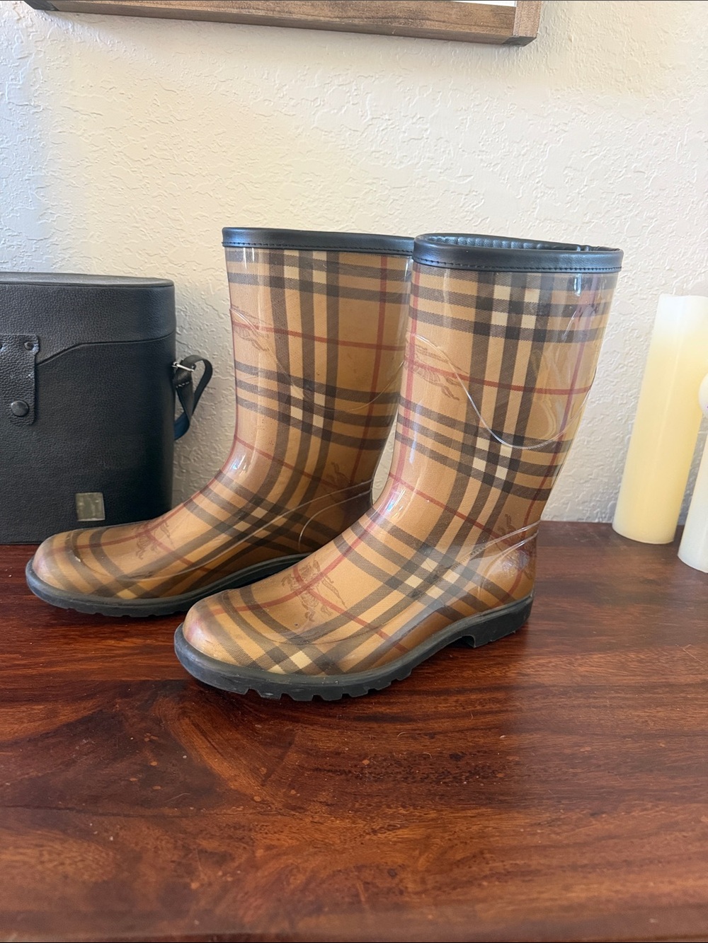 Burberry rain boots